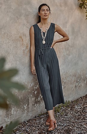 Image for Pure Jill Pleated Knit Jumpsuit