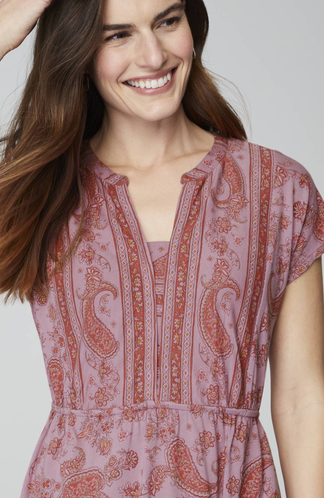J. Jill Pure Jill Border-Print Maxi Dress | CoolSprings Galleria