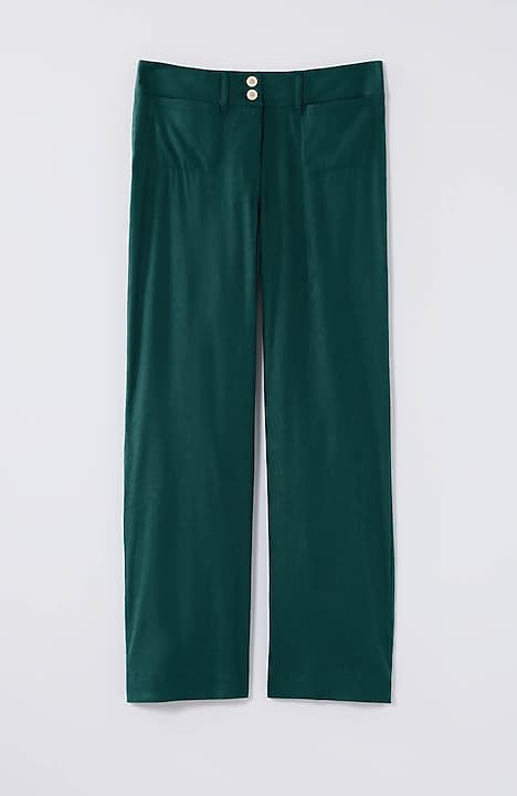 Wide Leg Crop Pants in Stretch Linen – KOBOMO