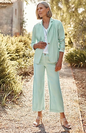 Image for Linen-Stretch Wide-Leg Crops