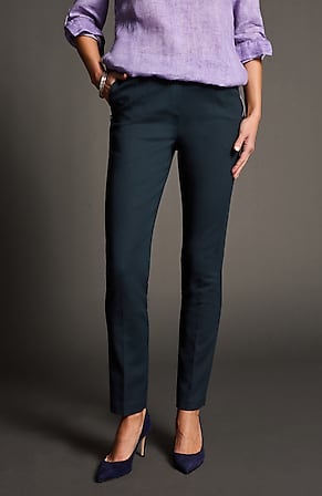 Image for Versatile Cotton-Stretch Slim-Leg Pants