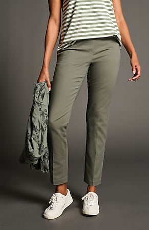 Image for Versatile Cotton-Stretch Slim-Leg Pants