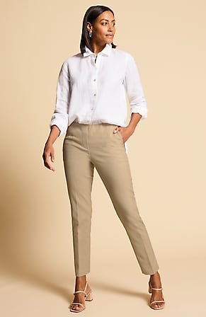 Image for Versatile Cotton-Stretch Slim-Leg Pants