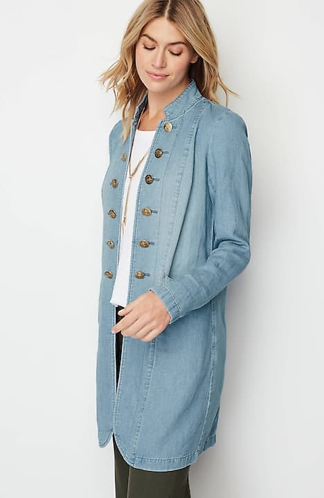 J. Jill Denim Military Duster