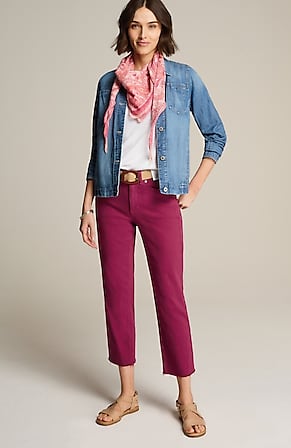 Image for High-Rise Fringe-Hem Crops