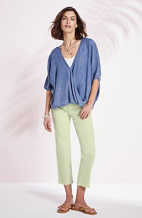 Image for High-Rise Fringe-Hem Crops