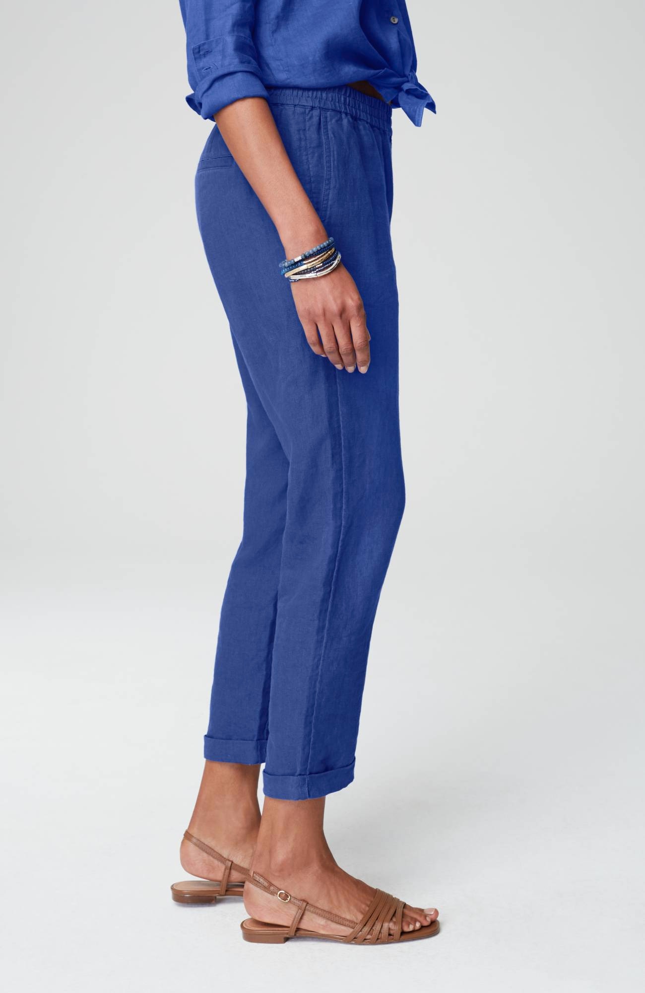 Relaxed Linen Straight-Leg Pants