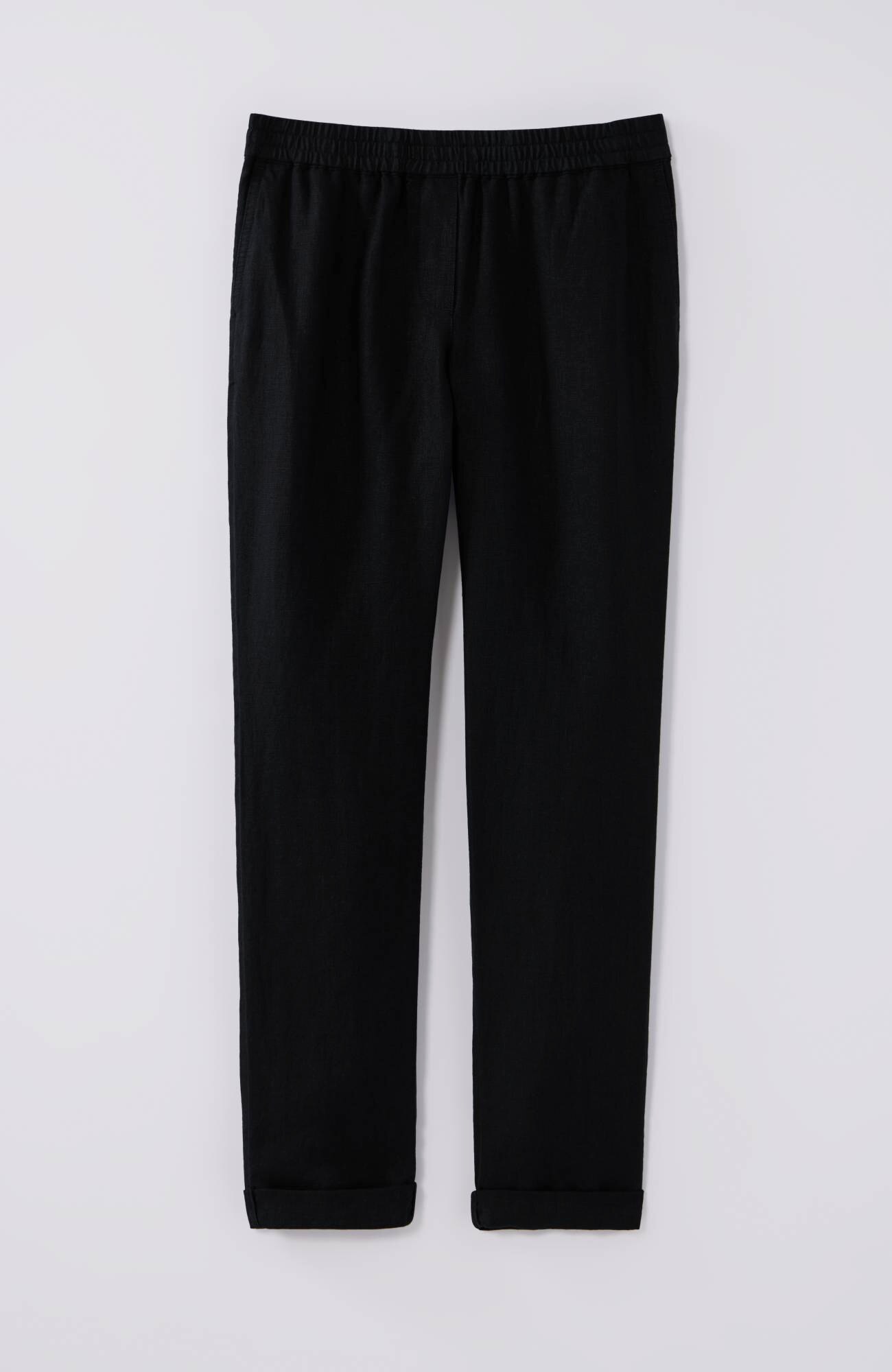 Relaxed Linen Straight-Leg Pants