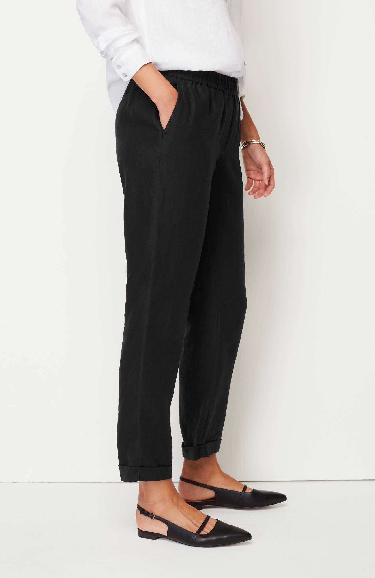 Relaxed Linen Straight-Leg Pants