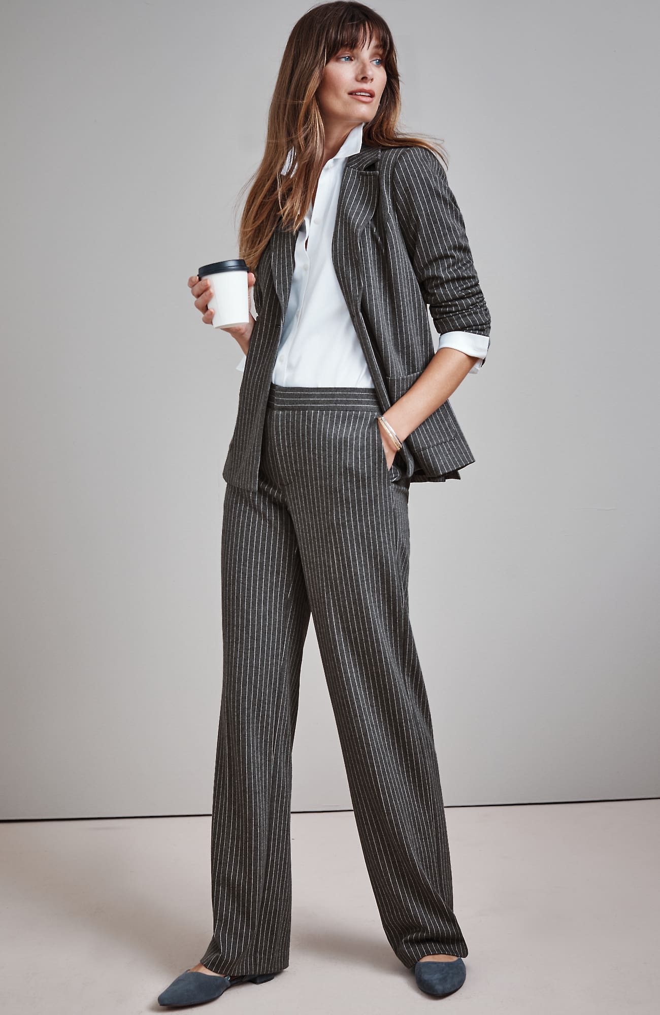 Jjill J.jill Wearever Polished-knit Wide-leg Trousers