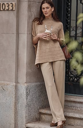 Image for Wearever Polished-Knit Wide-Leg Trousers