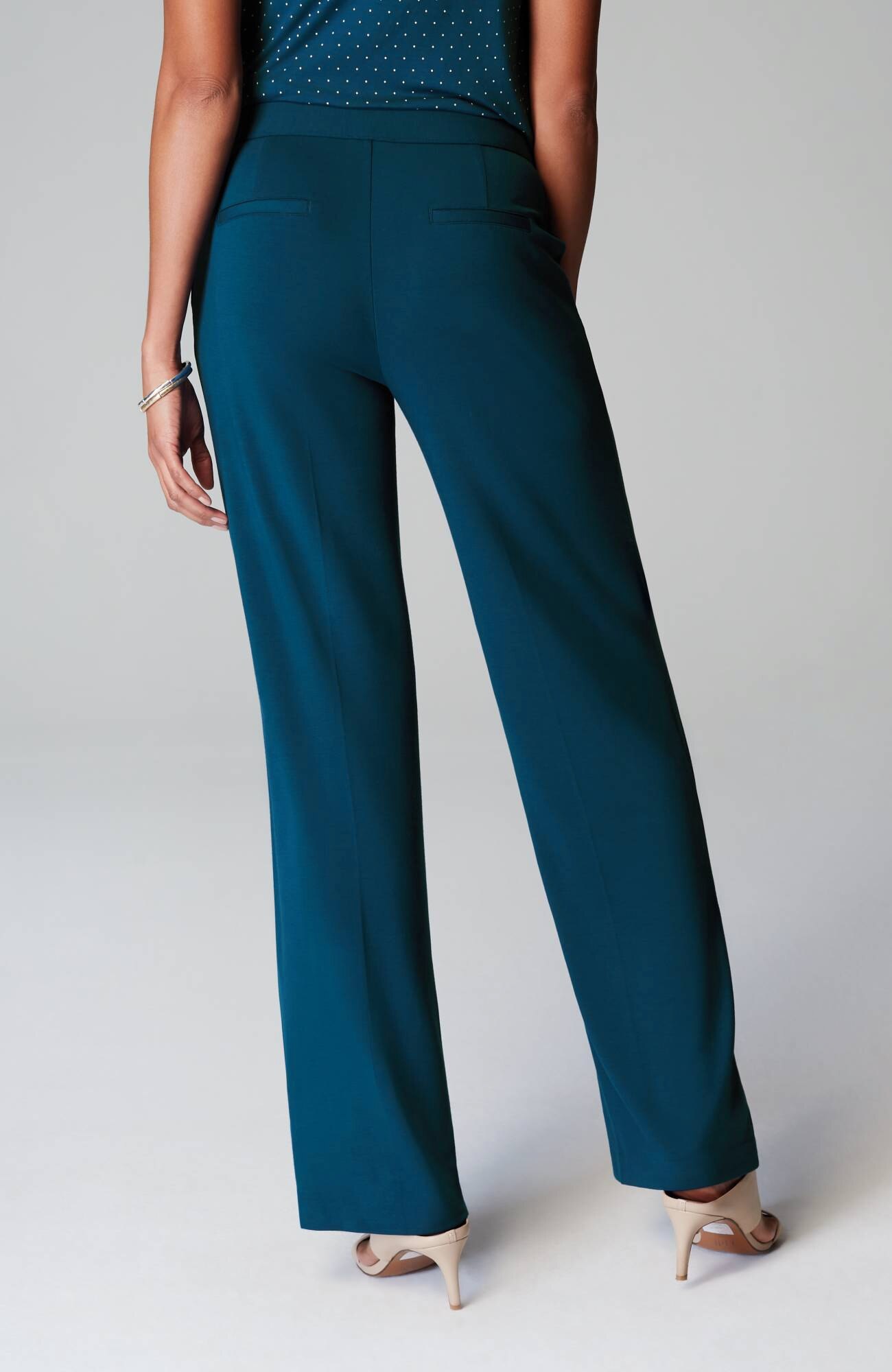 wearever polished-knit wide-leg trousers