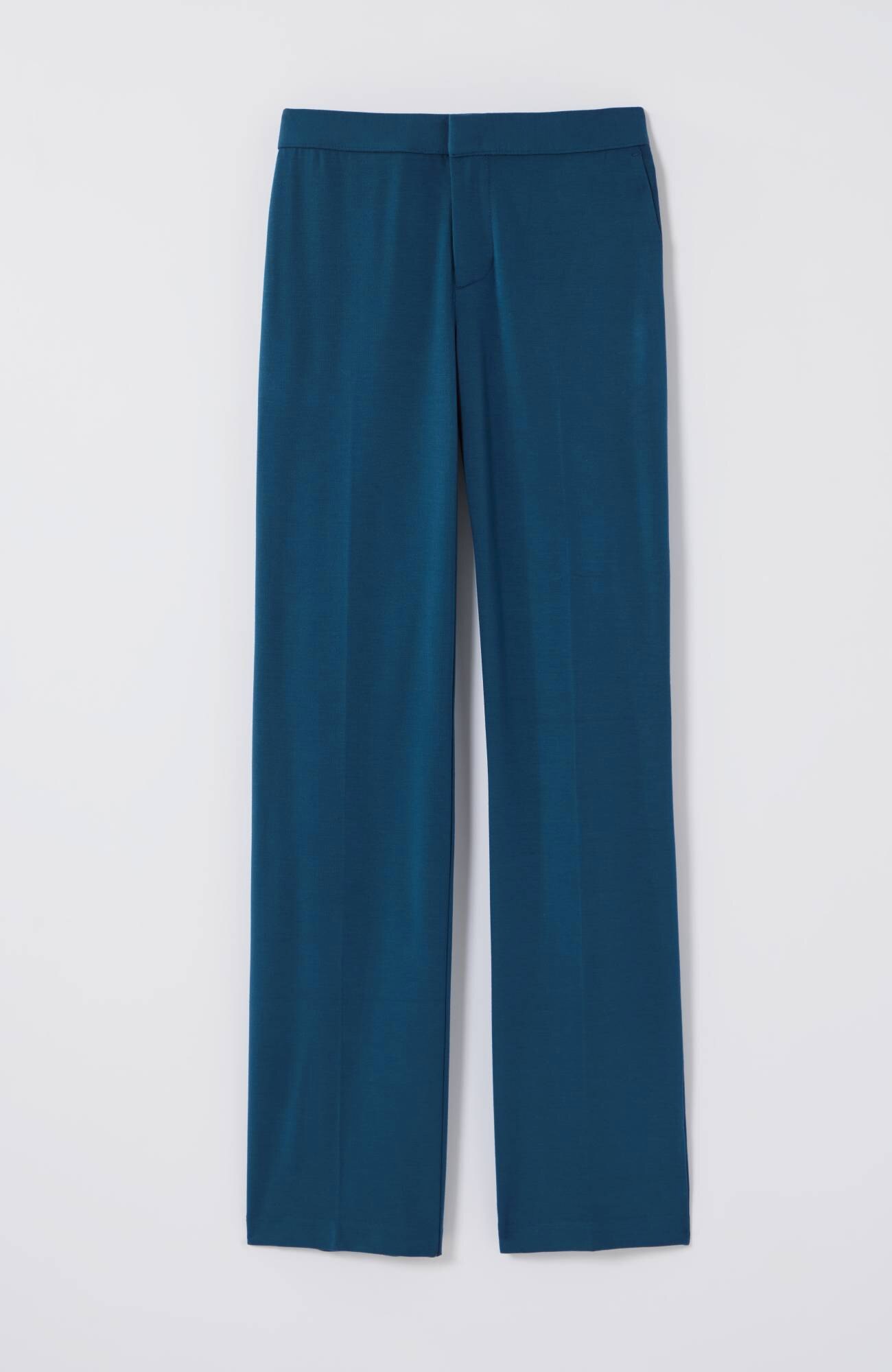 wearever polished-knit wide-leg trousers