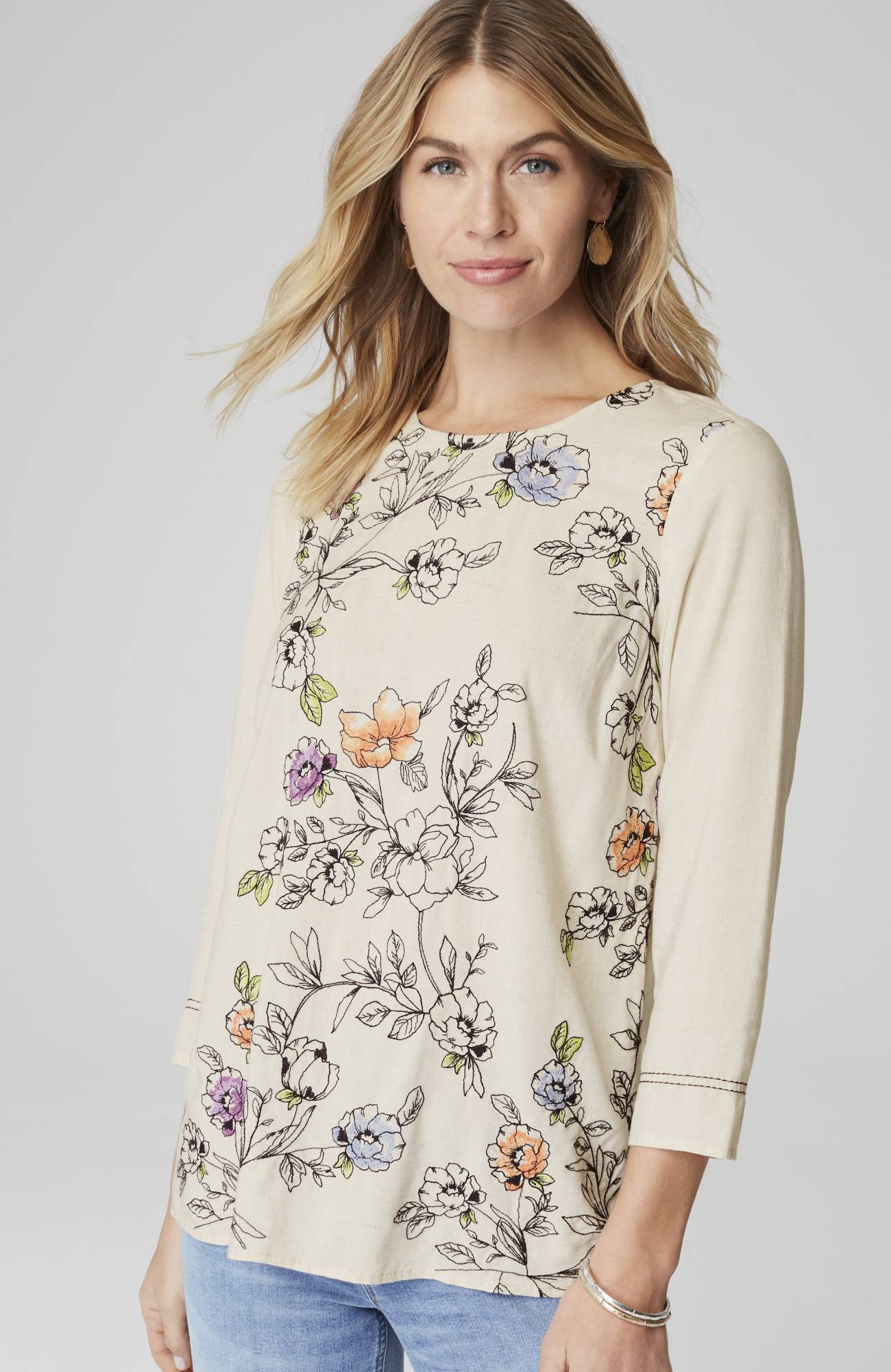 Botanical Gardens Embroidered Top