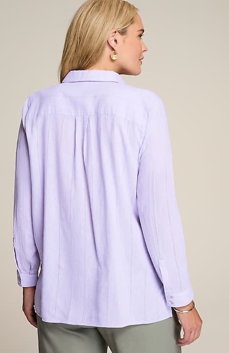 everyday linen button-front shirt