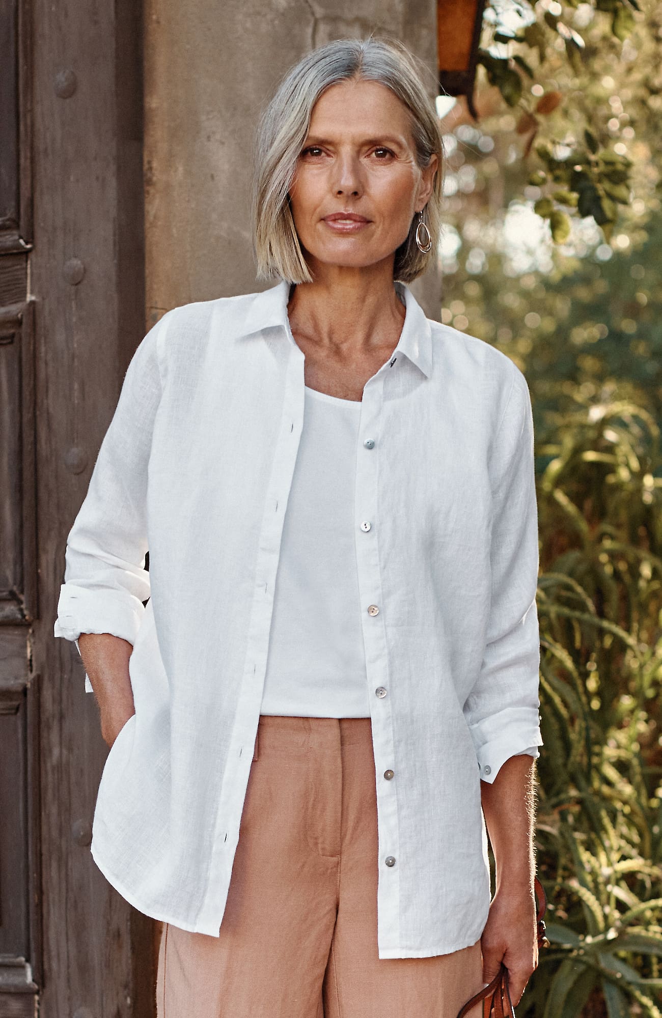 Jjill J.jill Everyday Linen Button-front Shirt In White