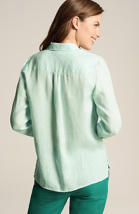 everyday linen button-front shirt