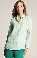 everyday linen button-front shirt