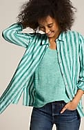 everyday linen button-front shirt