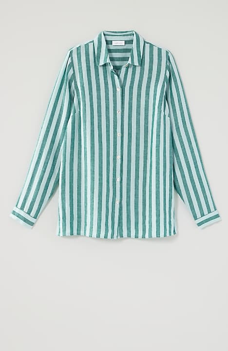 everyday linen button-front shirt