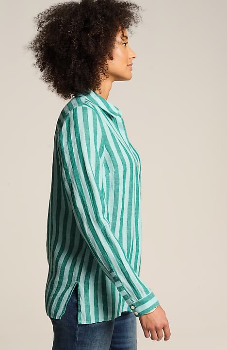 everyday linen button-front shirt