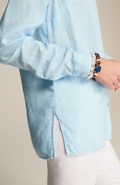everyday linen button-front shirt