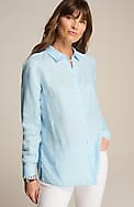 everyday linen button-front shirt
