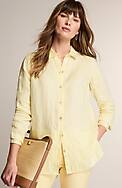 everyday linen button-front shirt