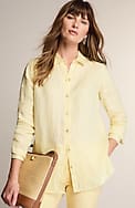 everyday linen button-front shirt