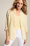 everyday linen button-front shirt