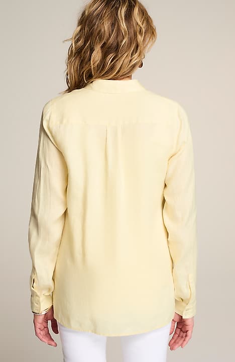 everyday linen button-front shirt