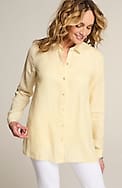 everyday linen button-front shirt