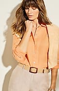 everyday linen button-front shirt