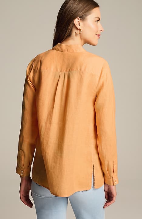 everyday linen button-front shirt