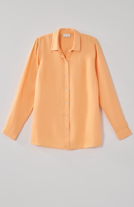 everyday linen button-front shirt