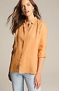 everyday linen button-front shirt