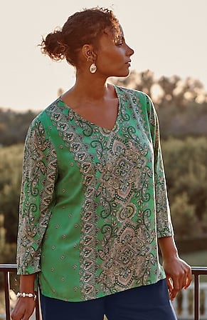 Image for Placed-Paisley Top
