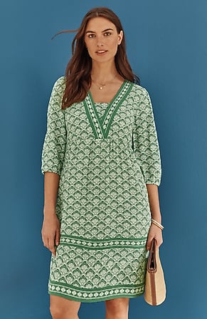 Image for Border-Printed Flounced-Hem Dress