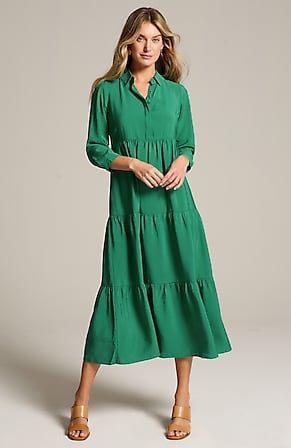 Image for Tiered Maxi Shirtdress