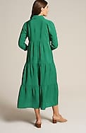 tiered maxi shirtdress