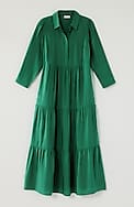 tiered maxi shirtdress