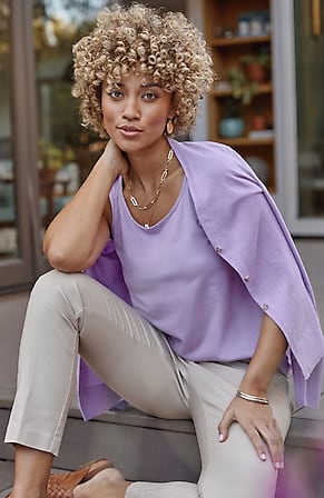Image for Pima-Stretch Knit Tank