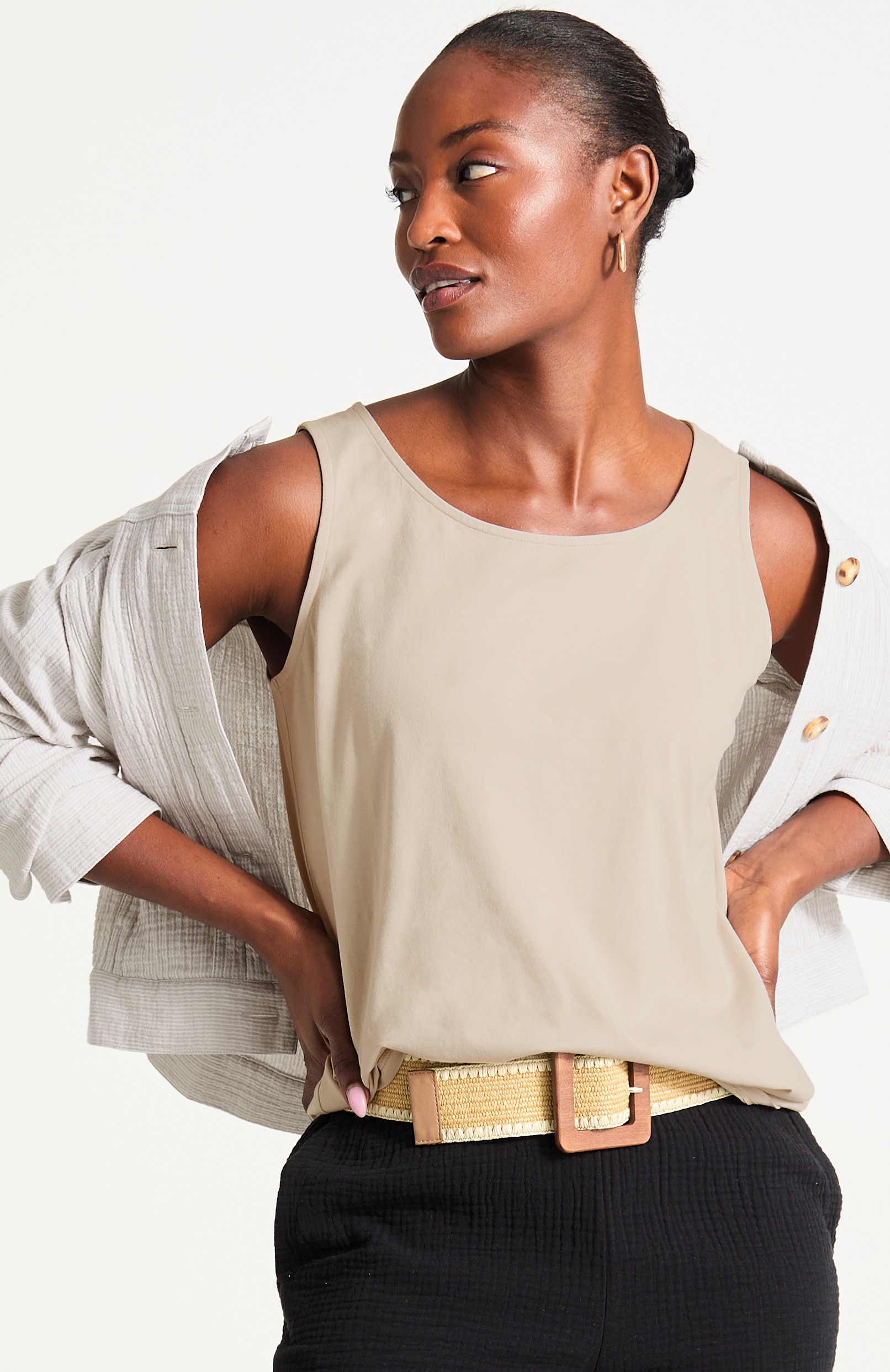Pima-Stretch Knit Tank | JJill