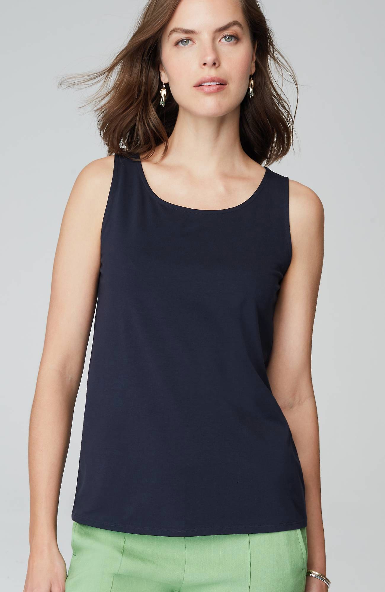 JJILL J.JILL PIMA-STRETCH KNIT TANK