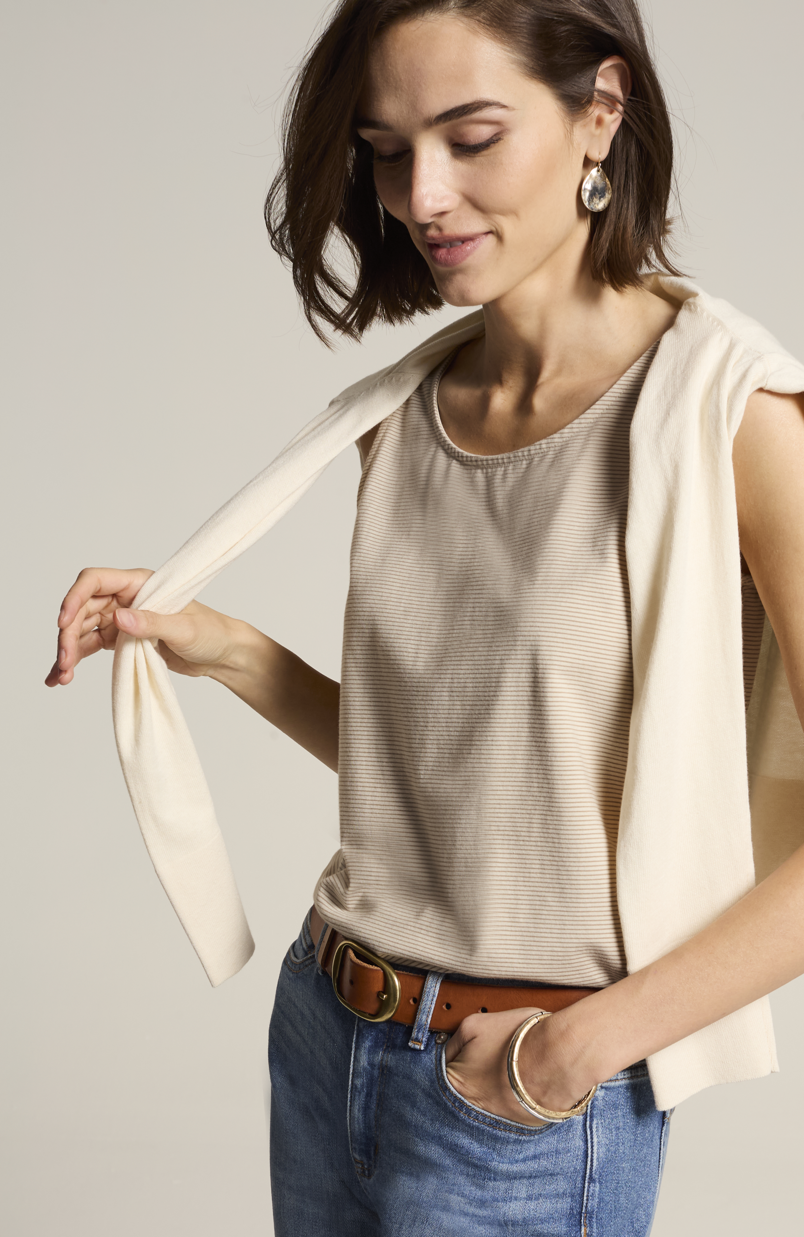 Pima-Stretch Knit Tank