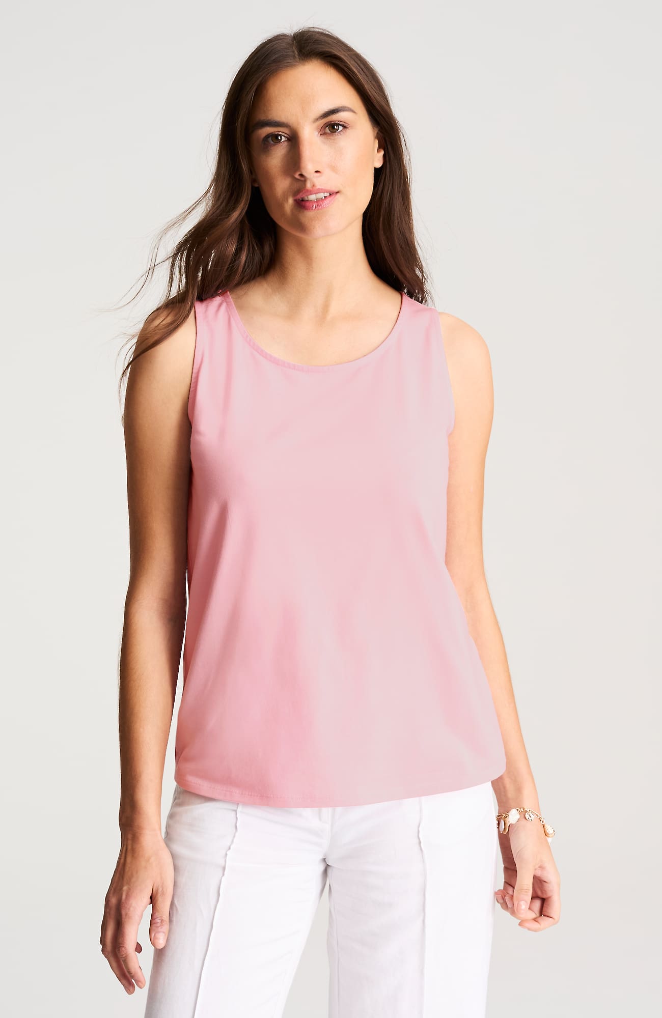Jjill Pima-stretch Knit Tank Top In Rose Pink