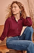button-front knit shirt