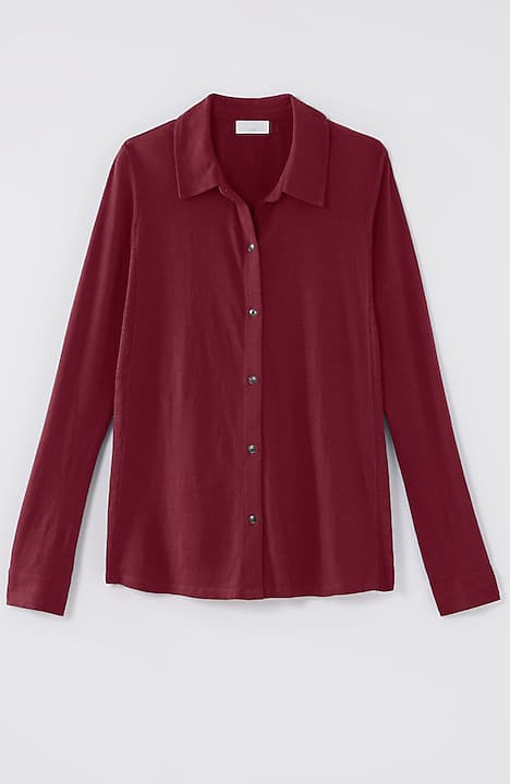 button-front knit shirt