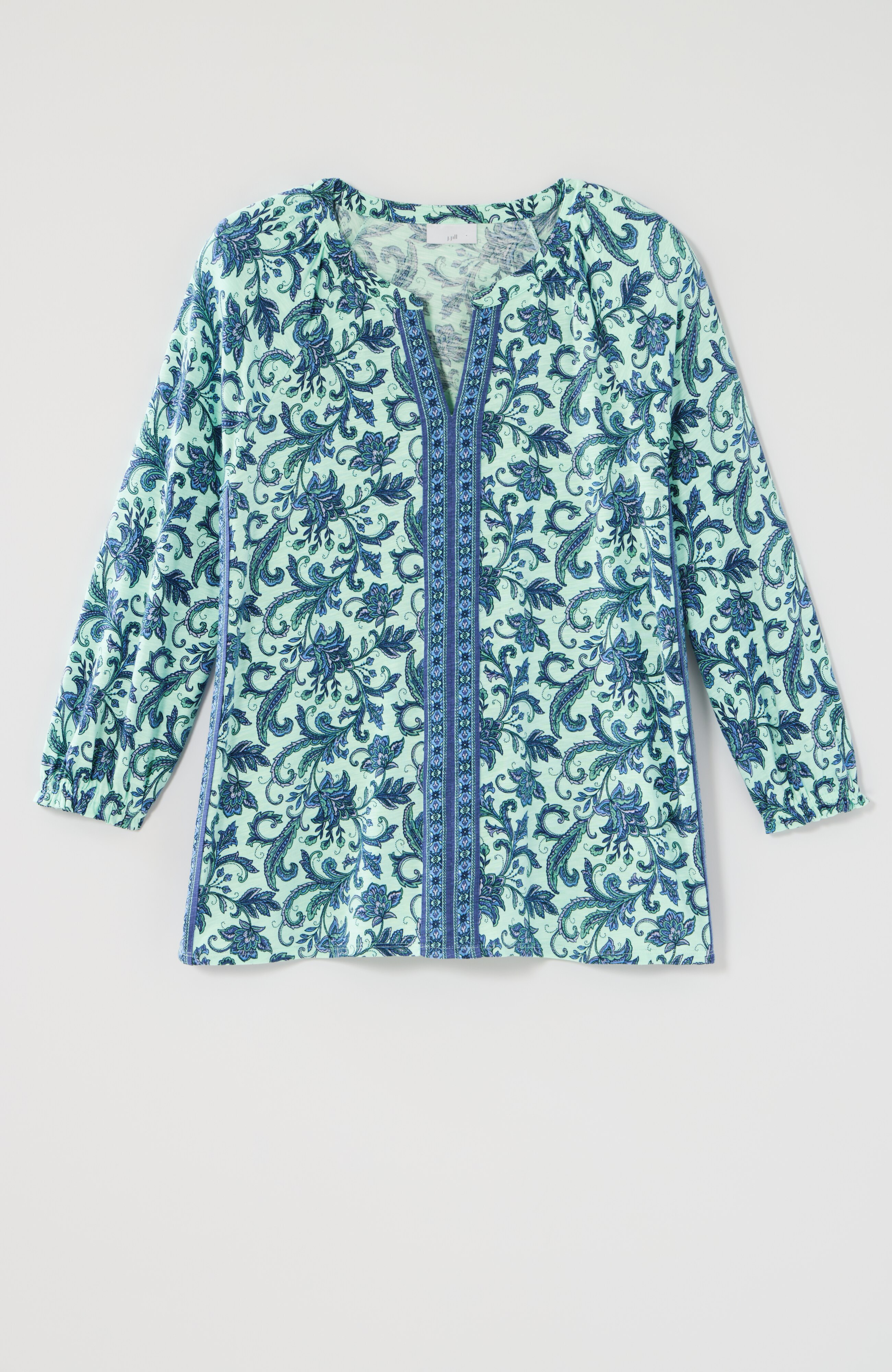 BORDER-PRINTED FLORAL TOP | JJill