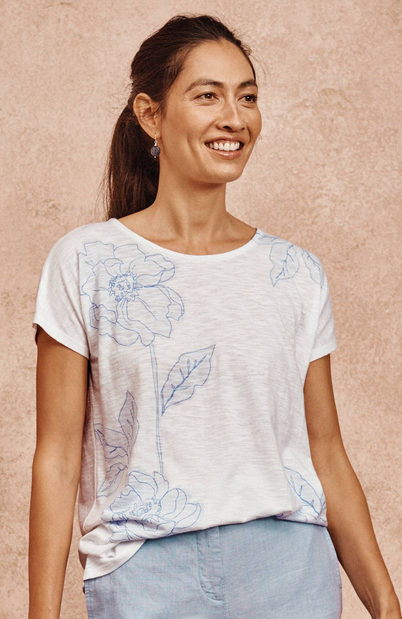 Relaxed Dolman-Sleeve Tee